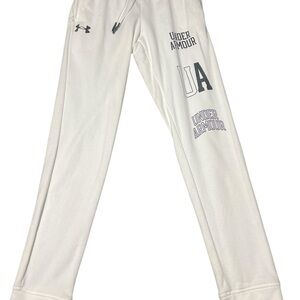 Under Armour White Joggers with Text Graphics